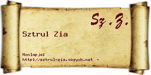 Sztrul Zia névjegykártya